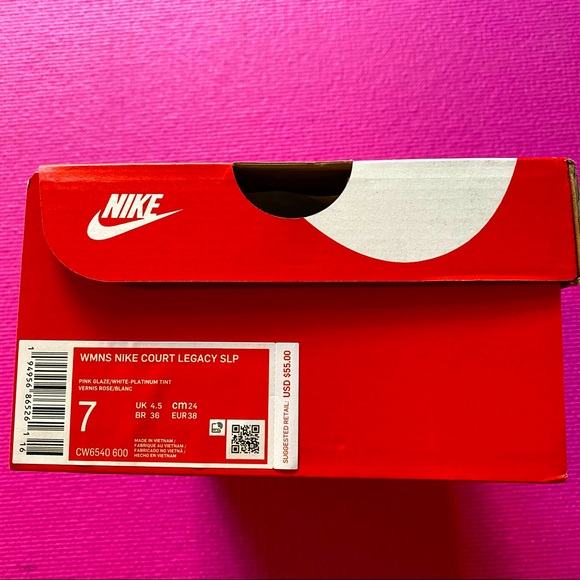 New in Box Nike Pink Court Legacy Sneakers Size 7 - Picture 12 of 12